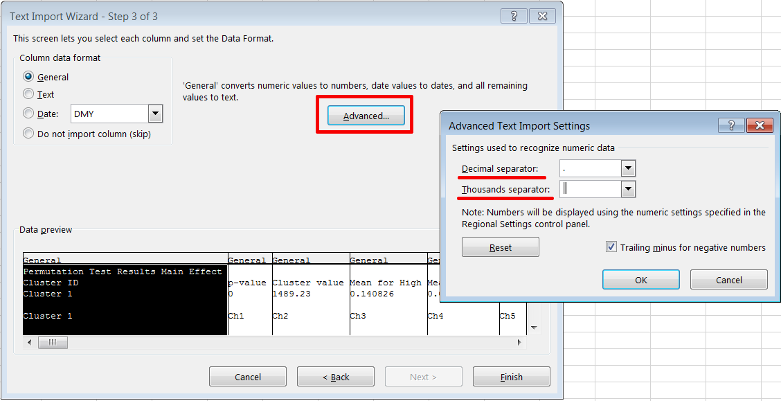 Figure 5 Microsoft Excel Text Import Wizard Step 3